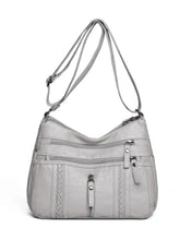 PU Leather Adjustable Strap Shoulder Bag Light Gray One Size Shoulder Bags