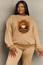 Simply Love Full Size HAPPY HALLOWEEN Graphic Sweatshirt Camel Woman Sweatshirts