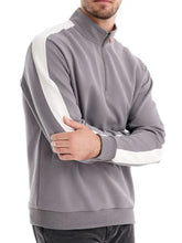 Men's Contrast Striped Long Sleeve Sweatshirt Mens Tops