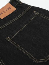Men's Wide-Leg Denim Shorts with Contrast Stitching Denim Shorts