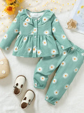 Children's Peplum Blouse and Pants Set Kids Sets