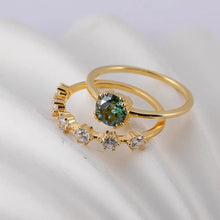 1 Carat Moissanite 925 Sterling Silver 2pcs Ring Set Gold Fine Jewelry