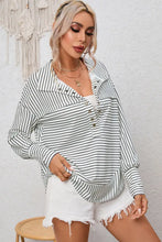 Full Size Striped Collared Top Woman Blouses