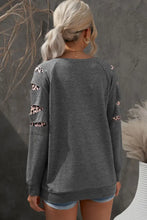 Leopard Patchwork Raglan Sleeve Sweatshirt Woman Sweatshirts