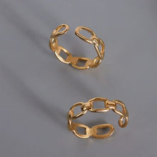 Titanium Steel Gold-Plated Adjustable Ring Rings