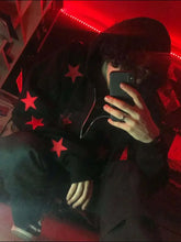 Men's Contrast Star Hooded Zip Up Hoodie Mens Tops