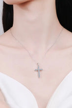 Adored 925 Sterling Silver Cross Moissanite Necklace Necklaces
