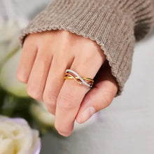 Crisscross Gold-Plated 925 Sterling Silver Ring Rings