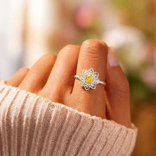 Flower Shape Zircon Platinum-Plated 925 Sterling Silver Ring Rings