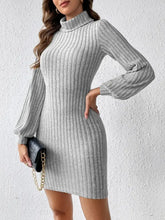 Turtleneck Long Sleeve Mini Dress Woman Maxi Dress