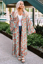 Printed Open Front Duster Cardigan Woman Outerwear