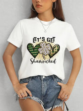 Lucky Clover Round Neck Short Sleeve T-Shirt Woman T Shirts