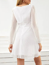 Swiss Dot Long Sleeve Mini Dress Casual Dresses