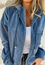 Pocketed Zip Up Long Sleeve Hooded Jacket Woman Outerwear