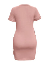 Round Neck Short Sleeve Mini Tee Dress Casual Dresses