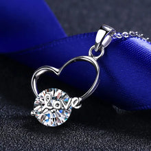 2 Carat Moissanite Heart 925 Sterling Silver Necklace Necklaces
