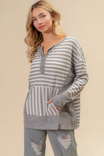 BiBi Striped Thumbhole Long Sleeve Top Woman T Shirts