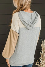 Drawstring Color Block Long Sleeve Hoodie Woman Sweatshirts