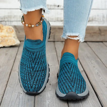 Mesh Round Toe Platform Athletic Cerulean Woman Athletic Shoes