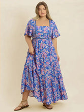 Plus Size Ruched Printed Short Sleeve Dress Casual Dresses