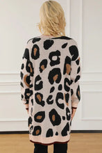 Leopard Open Front Long Sleeve Cardigan Woman Outerwear