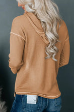 Dropped Shoulder Buttoned Hoodie Woman Sweatshirts
