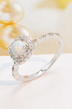 925 Sterling Silver Inlaid Opal Ring Rings