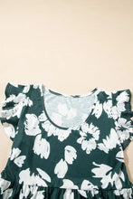 Floral Print Ruffle Sleeve Empire Waist Mini Dress Casual Dresses