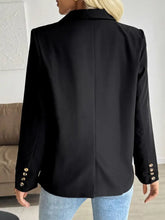Perfee Lapel Collar Long Sleeve Blazer Woman Outerwear