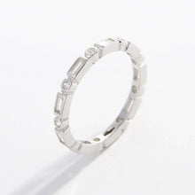 925 Sterling Silver Geometric Shape Zircon Ring Rings