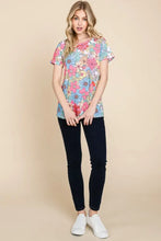 BOMBOM Floral Short Sleeve T-Shirt Woman T Shirts