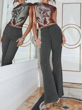 High Waist Flare Leg Trousers Woman Pants