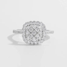 925 Sterling Silver Inlaid Zircon Square Shape Ring Silver Rings