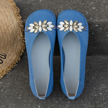 Round Toe Flats Slip-Ons Peacock Blue Woman Loafers
