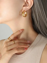 18K Gold-Plated Titanium Steel Huggie Earrings Earrings