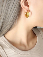 18K Gold-Plated Titanium Steel Huggie Earrings Earrings