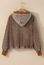 Drawstring Half Zip Long Sleeve Hoodie Woman Sweatshirts