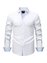 Men's Full Size Basic style Long Sleeve Shirt Plus Size White Mens Tops
