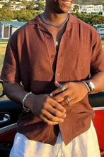 Men's Plus Size Button Down Short Sleeve Shirt Mens Tops