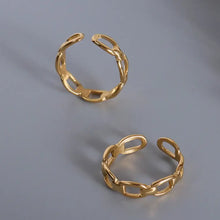 Titanium Steel Gold-Plated Adjustable Ring Rings