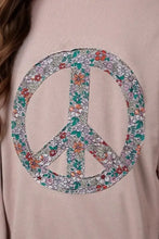 Peace Sign Applique Long Sleeve Sweatshirt Woman Sweatshirts