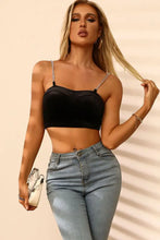 Perfee Chain Strap Cropped Cami Black Tanks & Camis