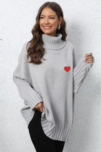 Turtle Neck Long Sleeve Ribbed Sweater Sweater Pullovers
