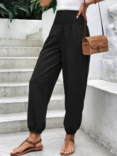 Smocked High Rise Joggers with Pockets Woman Pants