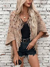 Fringe Open Front Half Sleeve Poncho Woman Outerwear