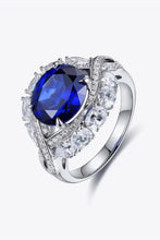 5 Carat Lab-Grown Sapphire Platinum-Plated Ring Royal Blue Rings