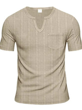 Men's Full Size Notched Short Sleeve T-Shirt Plus Size Mens Tops