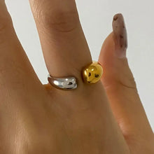 Stainless Steel Two-Tone Open Ring Fashion Jewelry