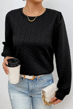 Texture Round Neck Long Sleeve Sweatshirt Woman Sweatshirts