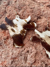 PU Leather Bull Head Earrings Brown One Size Earrings
